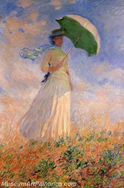 Woman with a Parasol Facing Right Painting