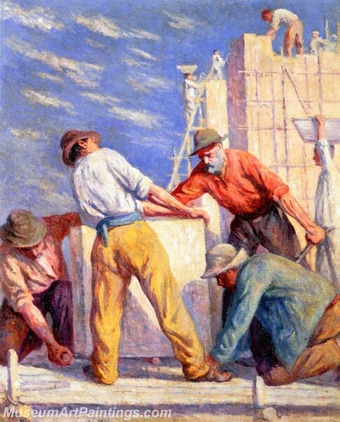 Workers on a Construction Site Painting