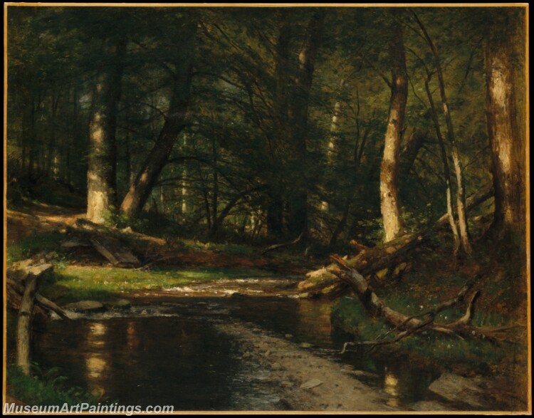 Worthington Whittredge The Brook in the Woods Painting