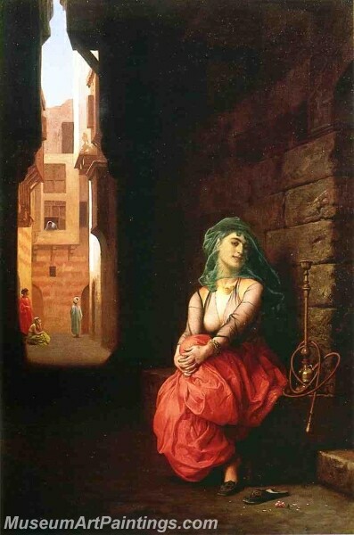 Young Arab Woman with Waterpipe Painting