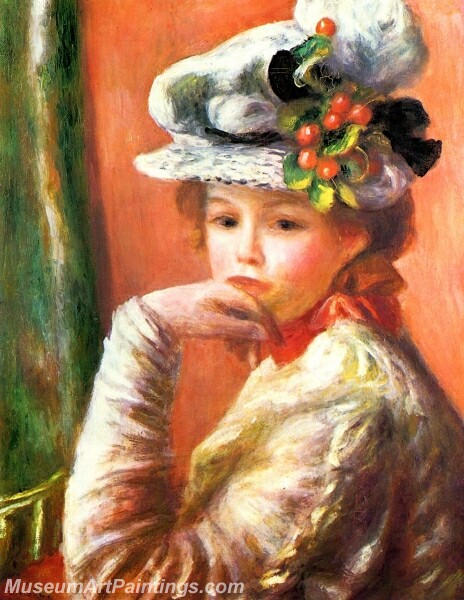 Young Girl in a White Hat 01 Painting