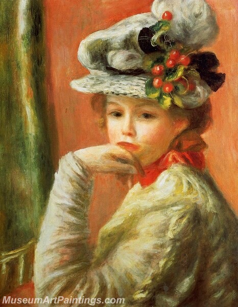 Young Girl in a White Hat Painting