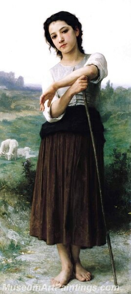 Young Shepherdess Standing Painting