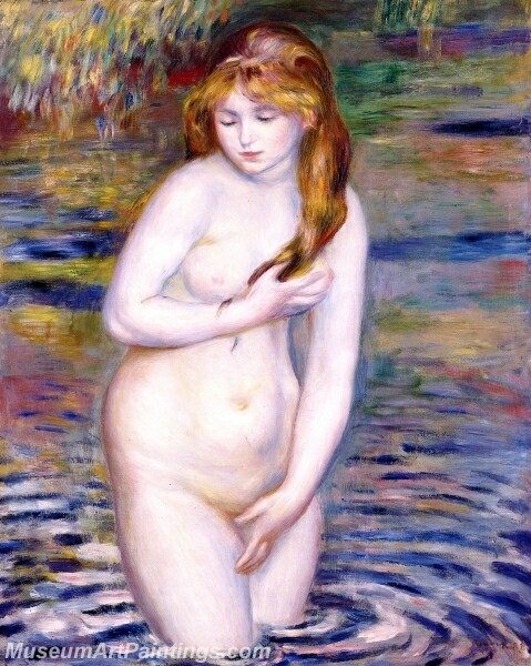 Young Woman Bathing Painting