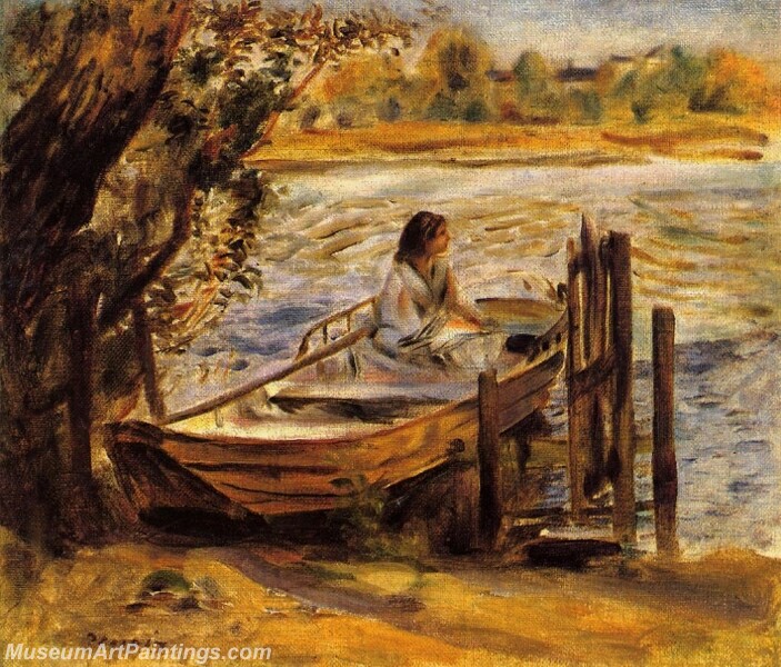 Young Woman in a Boat Painting