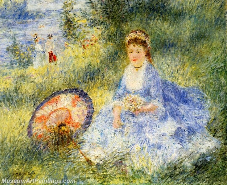 Young Woman with a Japanese Umbrella Painting