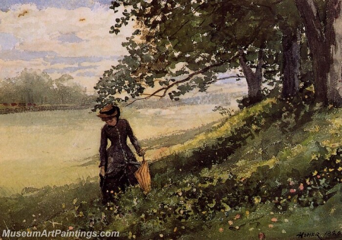 Young Woman with a Parasol Painting