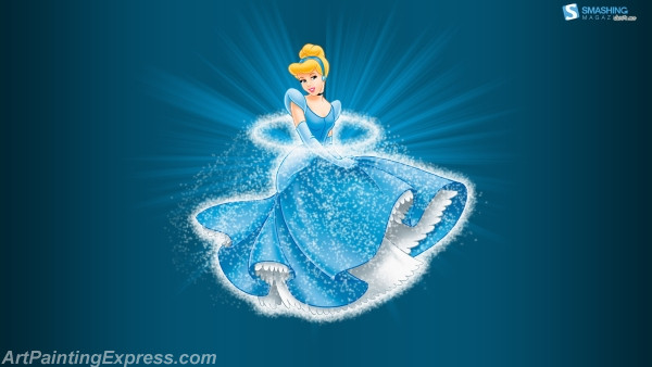 cinderella cartoon painting canvas prints