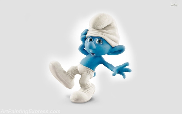 clumsy the smurfs cartoon painting canvas prints