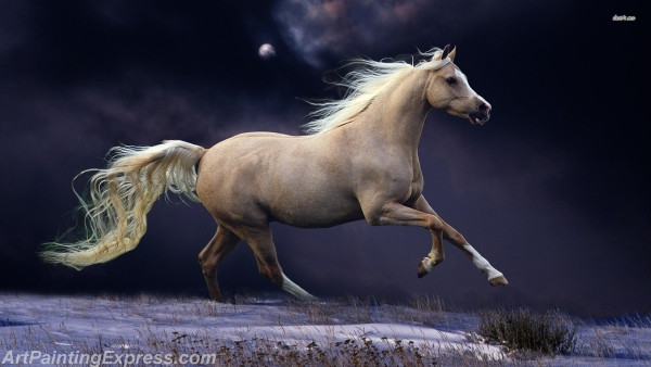 horse painting canvas prints