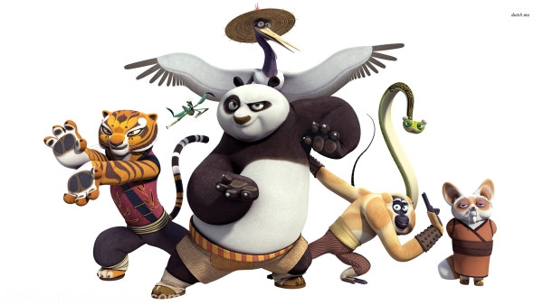 kung fu panda cartoon painting canvas prints