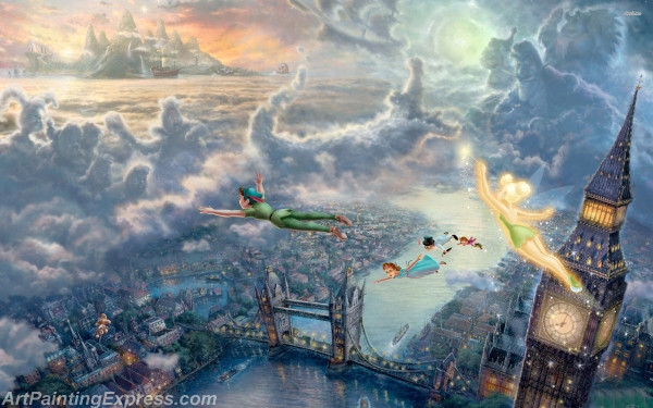 peter pan cartoon canvas prints