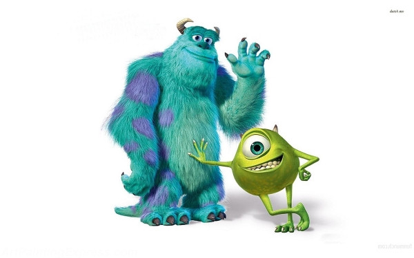 sulley and mike mosters inc cartoon painting canvas prints