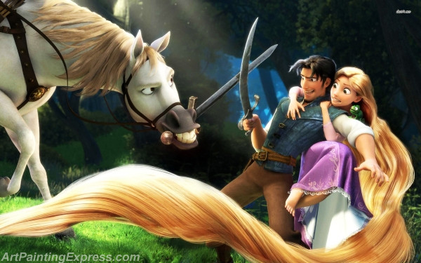 tangled cartoon painting canvas prints