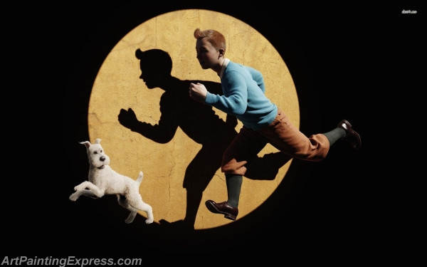 the adventures of tintin cartoon painting canvas prints