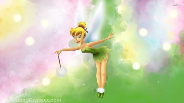 tinkerbell cartoon painting canvas prints