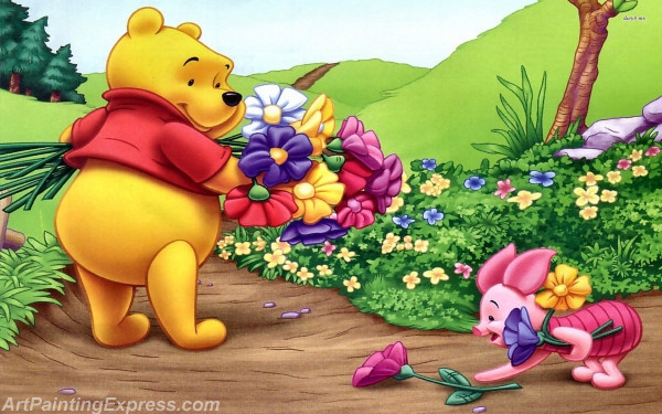 winnie the pooh cartoon painting canvas prints 001