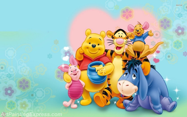 winnie the pooh cartoon painting canvas prints